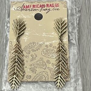 COPY - American Rag Cie Women's Earrings, Gold-Tone Skeleton Leaf Drop Earrings